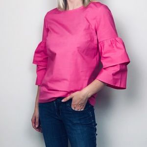 J. Crew Mercantile Double Ruffle Sleeve Top